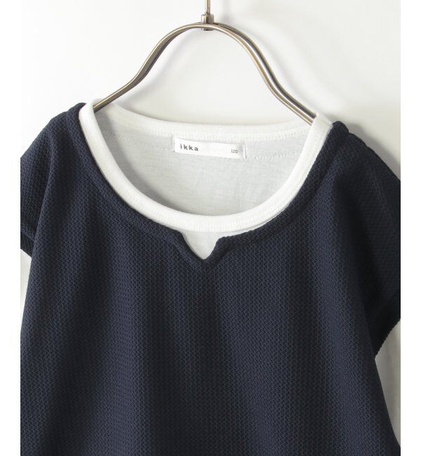 ikka kids「【親子おそろい】キーネックベストレイヤーTシャツ（120~160cm）」|Tシャツ・カットソー|