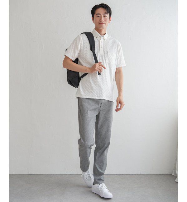 IKKA LOUNGE「リンクスジャカード市松ポロシャツ」|Tシャツ・カットソー|