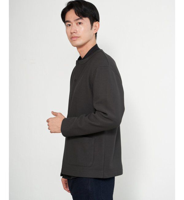 ikka「ボンディングクルーネックカーデ」|カーディガン|