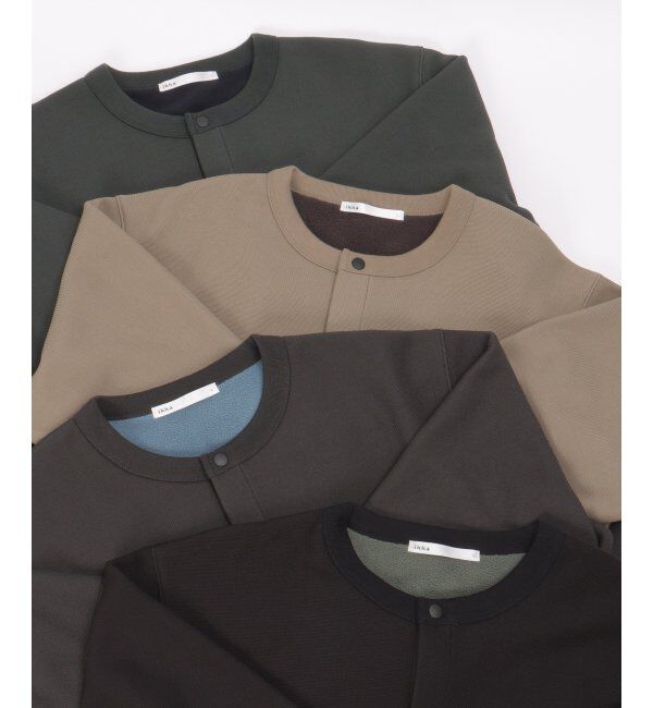 ikka「ボンディングクルーネックカーデ」|カーディガン|