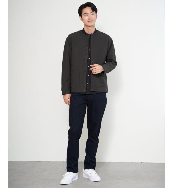 ikka「ボンディングクルーネックカーデ」|カーディガン|