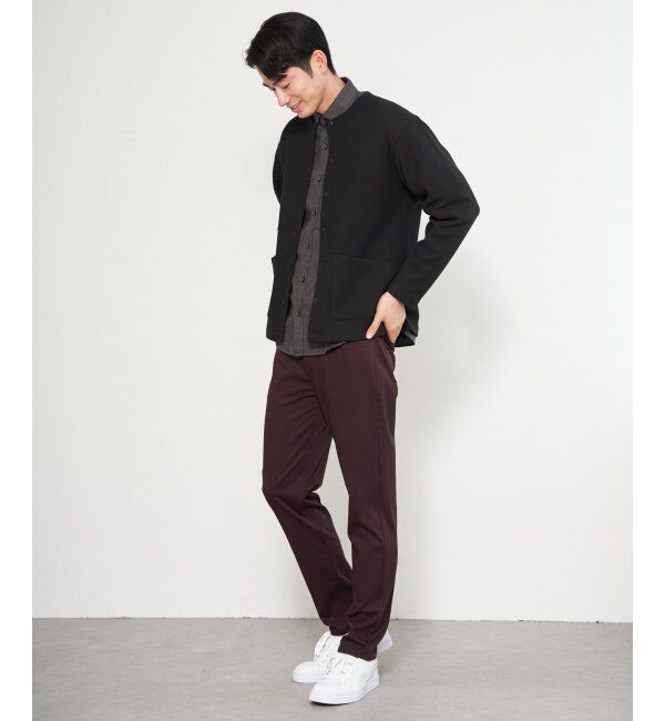 ikka「ボンディングクルーネックカーデ」|カーディガン|