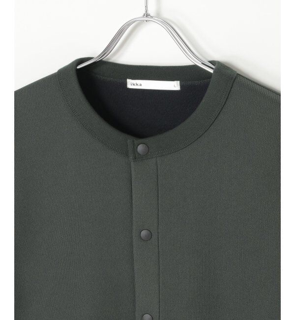 ikka「ボンディングクルーネックカーデ」|カーディガン|