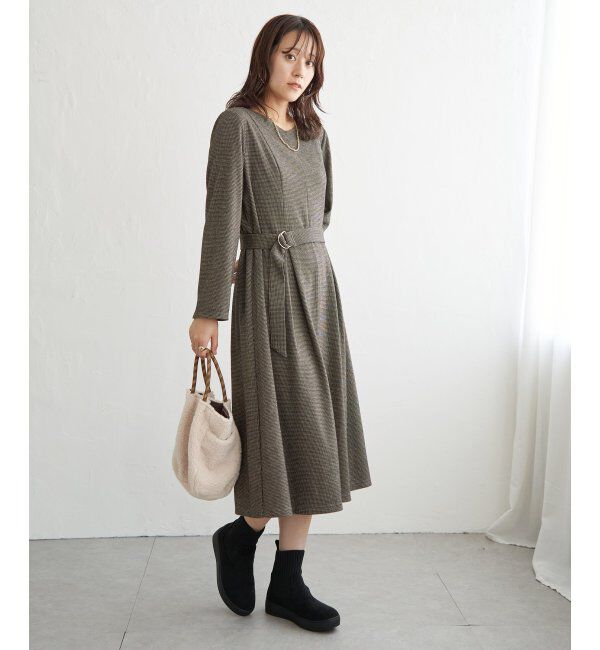 IKKA LOUNGE「カットジャガードワンピース」|ドレス|