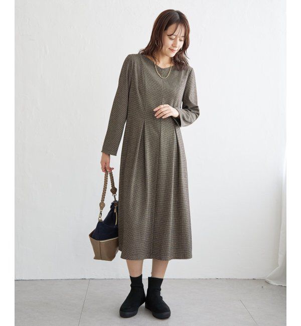 IKKA LOUNGE「カットジャガードワンピース」|ドレス|