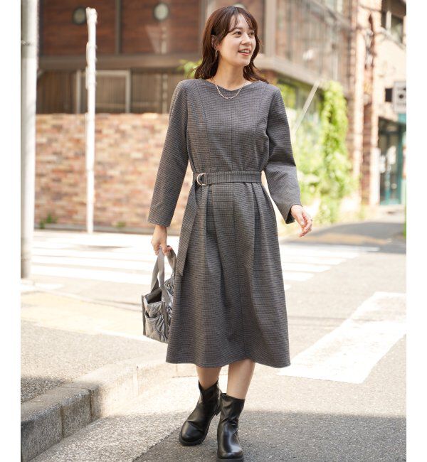 IKKA LOUNGE「カットジャガードワンピース」|ドレス|