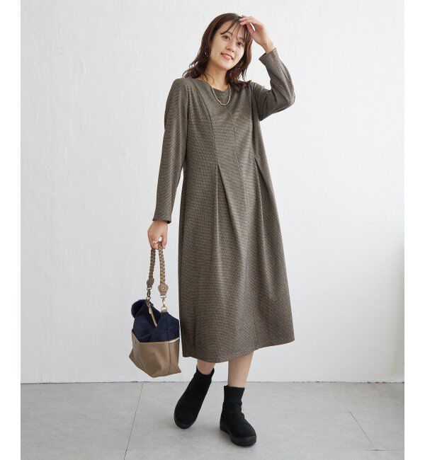 IKKA LOUNGE「カットジャガードワンピース」|ドレス|