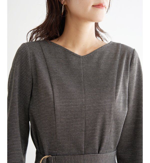 IKKA LOUNGE「カットジャガードワンピース」|ドレス|