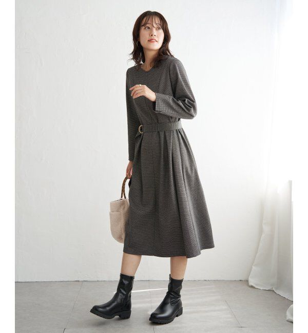 IKKA LOUNGE「カットジャガードワンピース」|ドレス|