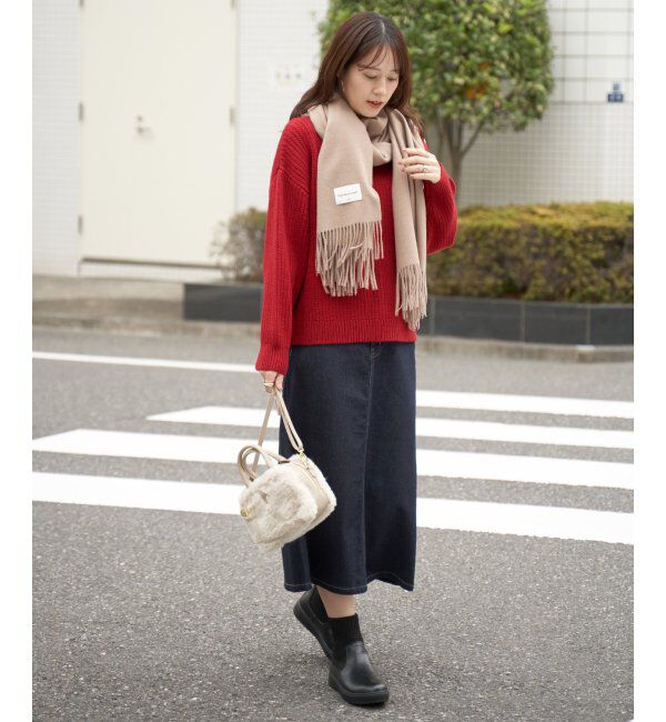 ikka「片ボタン変形リブニットプルオーバー」|プルオーバー|