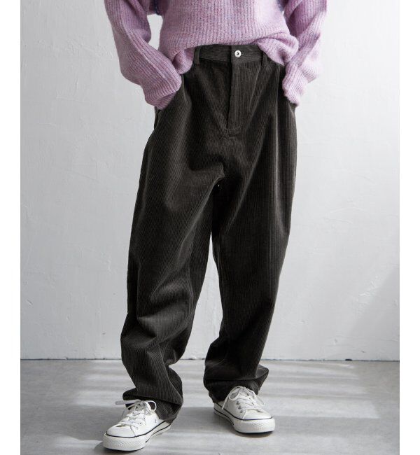 Lbc with Life「コーデュロイゆるテーパードパンツ」|その他|チャコール