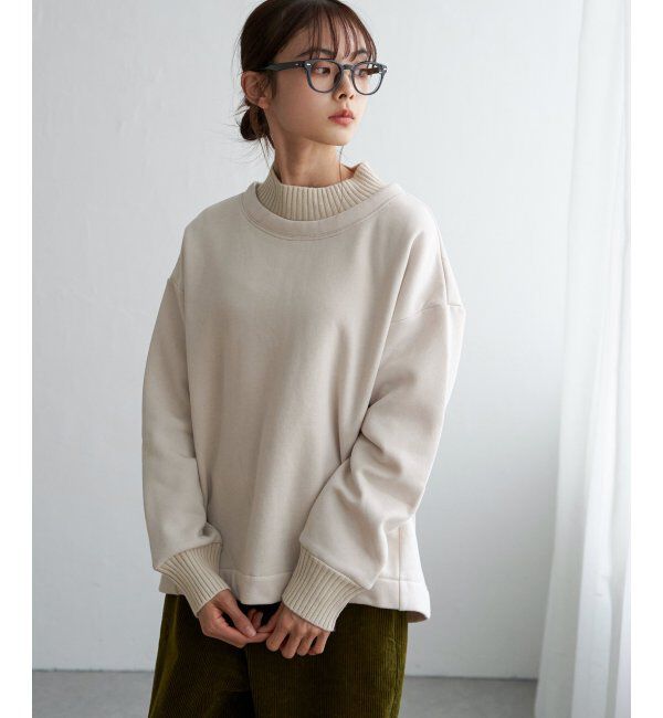 Lbc with Life「リブニットドッキング裏起毛プルオーバー」|その他|ベージュ