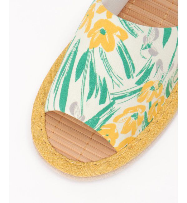 Lbc with Life「茶竹花柄スリッパ」|ルームシューズ|