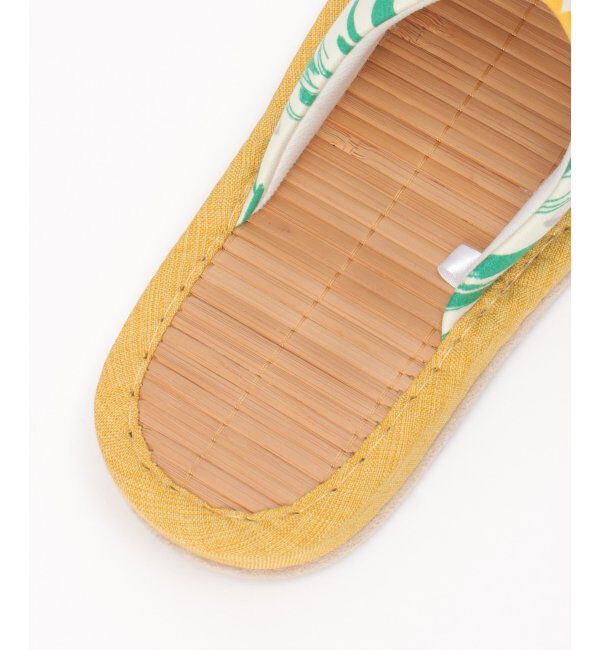 Lbc with Life「茶竹花柄スリッパ」|ルームシューズ|