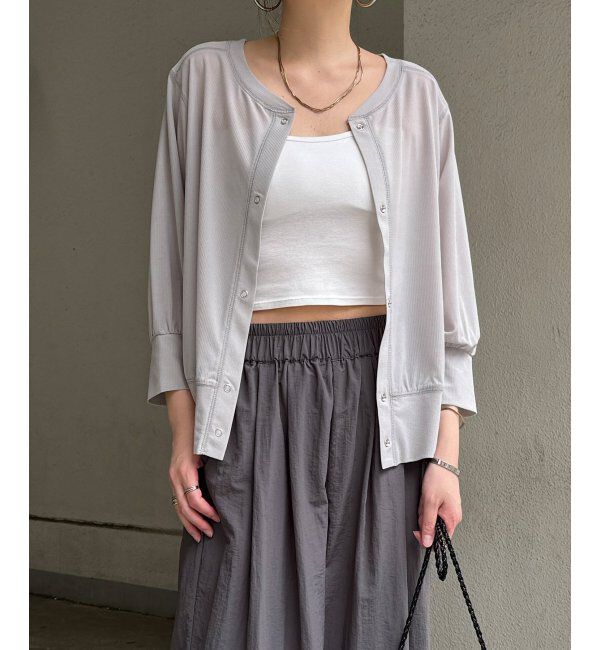 Lbc with Life「シアースナップカーディガン」|カーディガン|グレー