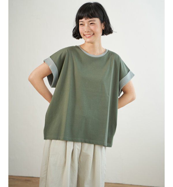 Lbc with Life「ラメ袖フレンチTシャツ」|Tシャツ・カットソー|