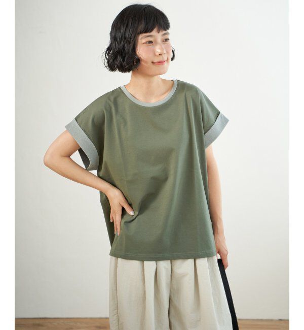 Lbc with Life「ラメ袖フレンチTシャツ」|Tシャツ・カットソー|