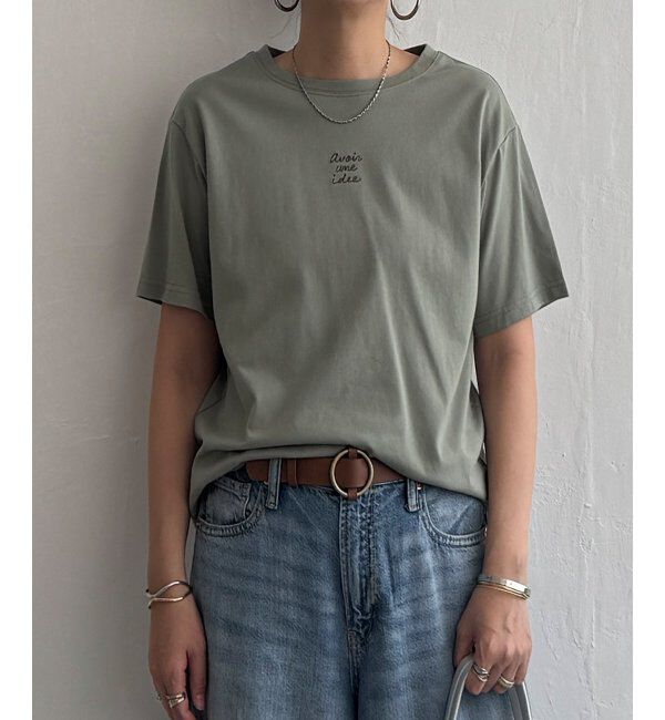 Lbc with Life「ミニロゴ刺繍Tシャツ」|Tシャツ・カットソー|