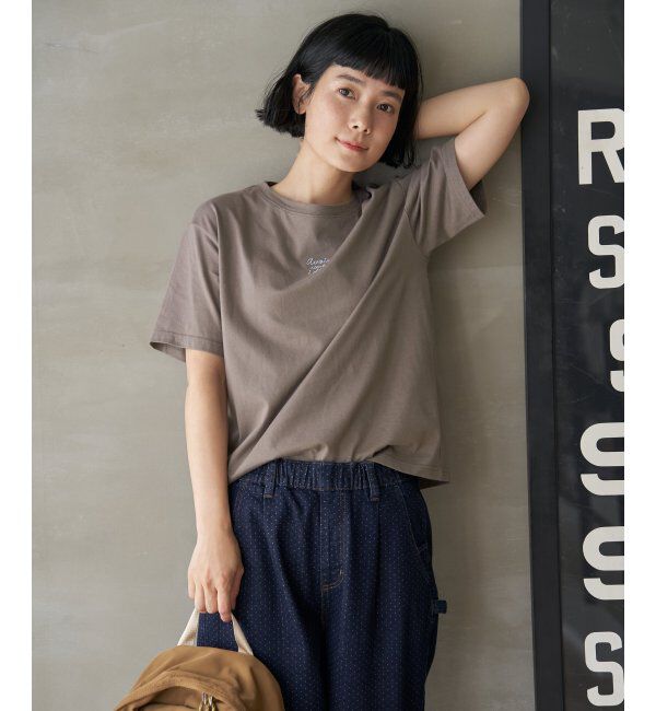 Lbc with Life「ミニロゴ刺繍Tシャツ」|Tシャツ・カットソー|