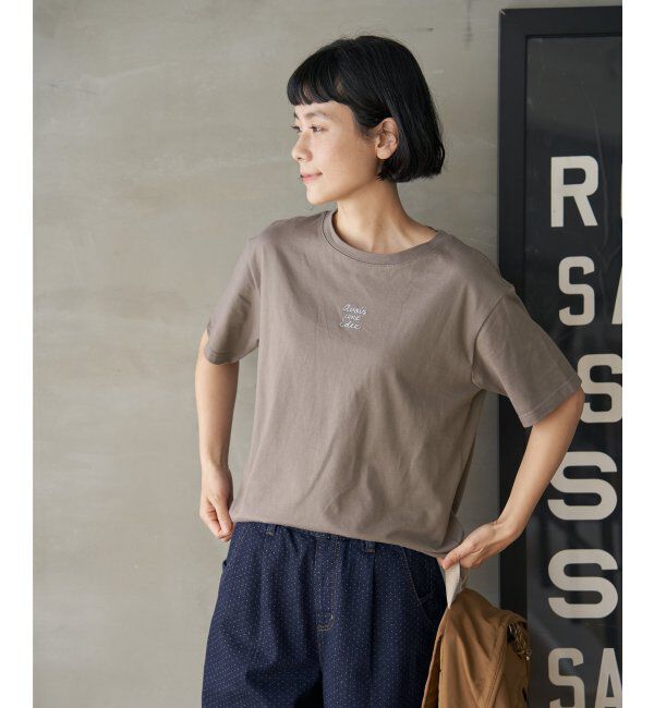 Lbc with Life「ミニロゴ刺繍Tシャツ」|Tシャツ・カットソー|