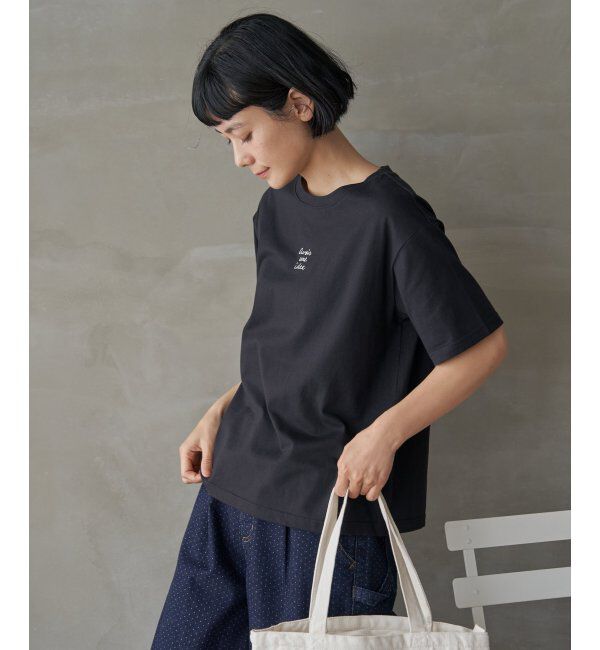 Lbc with Life「ミニロゴ刺繍Tシャツ」|Tシャツ・カットソー|