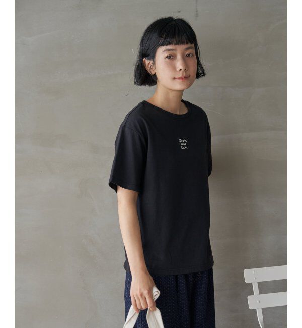 Lbc with Life「ミニロゴ刺繍Tシャツ」|Tシャツ・カットソー|