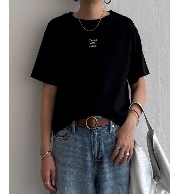 Lbc with Life「ミニロゴ刺繍Tシャツ」|Tシャツ・カットソー|