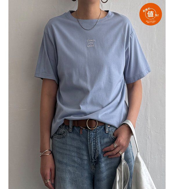 Lbc with Life「ミニロゴ刺繍Tシャツ」|Tシャツ・カットソー|ブルー