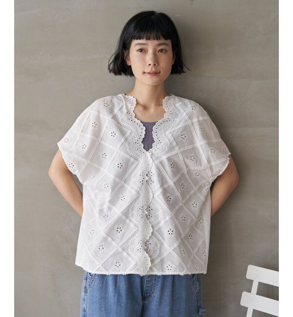 Lbc with Life「フリンジスカラップレースカーデＢＬ」|シャツ・ブラウス|