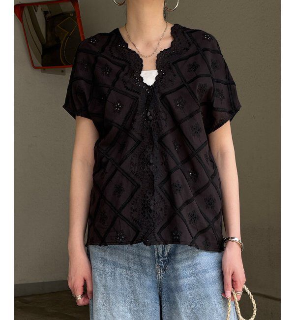 Lbc with Life「フリンジスカラップレースカーデＢＬ」|シャツ・ブラウス|