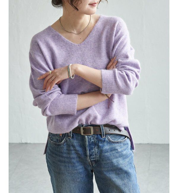 Lbc with Life「アンゴラコンVネックニット」|カーディガン|