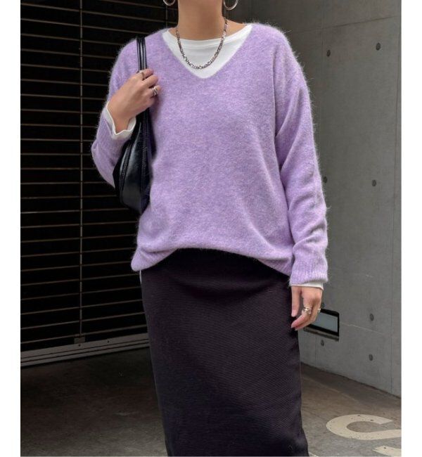 Lbc with Life「アンゴラコンVネックニット」|カーディガン|