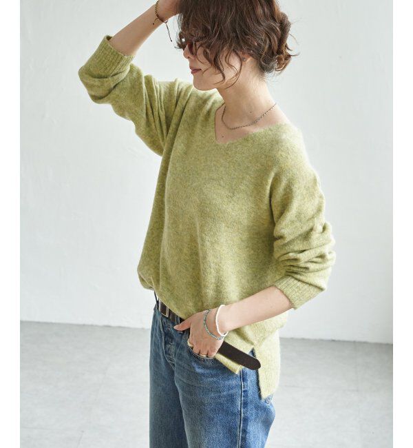 Lbc with Life「アンゴラコンVネックニット」|カーディガン|