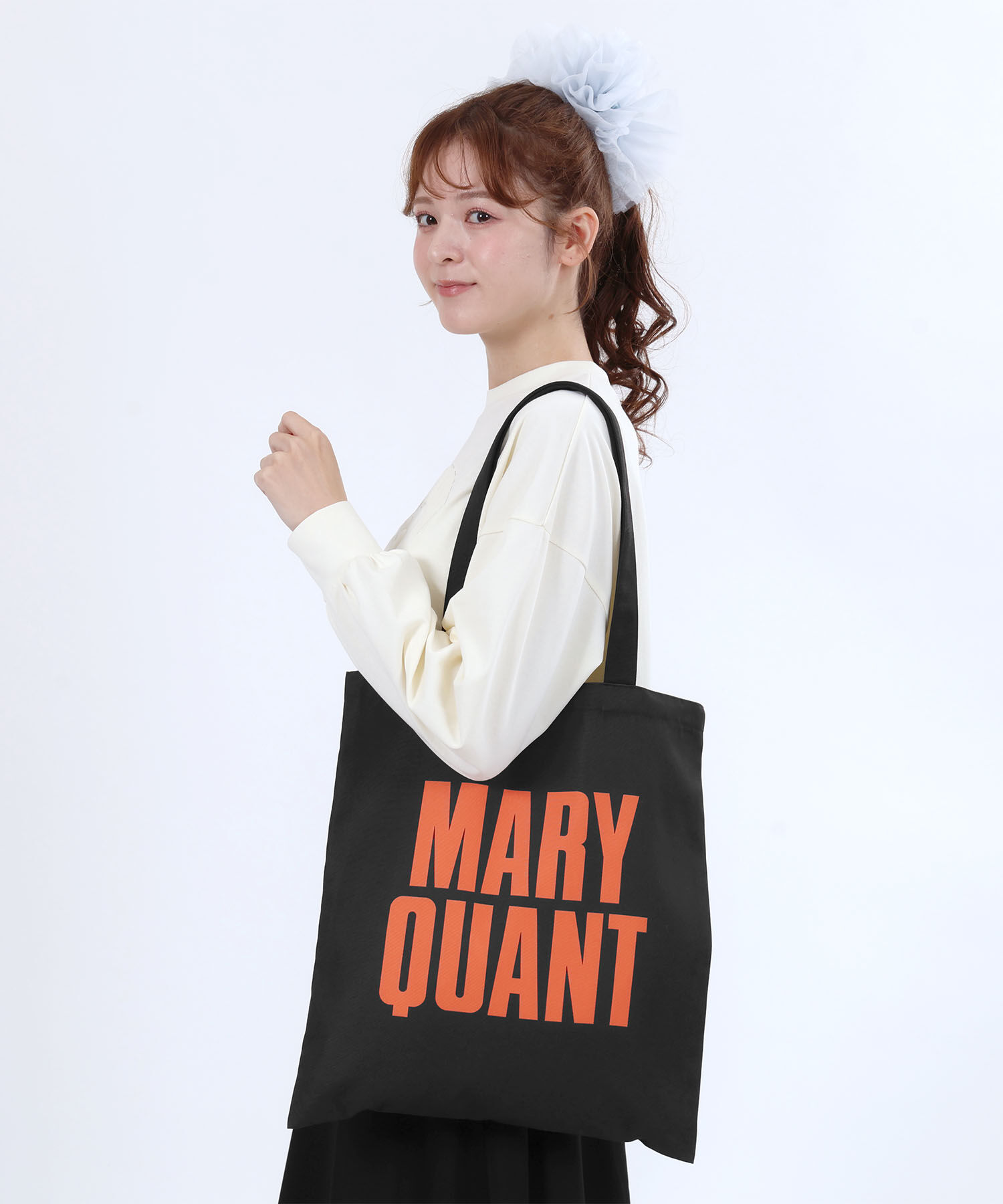 MARY QUANT「ポリキャンバスロゴ トート」|トートバッグ|ブラック