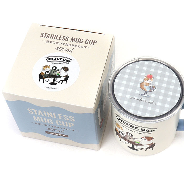 BACKYARD FAMILY「mofusand モフサンド 蓋付き マグカップ 400ml 通販 カップ コップ マグ」|グラス・マグカップ|