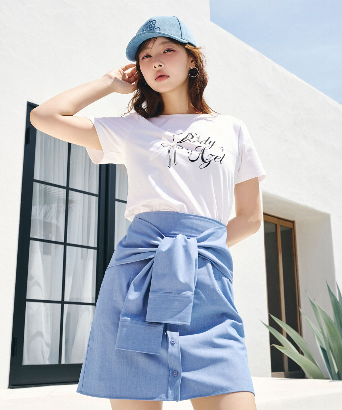 REDYAZEL「レースリボンロゴTシャツ」|Tシャツ・カットソー|