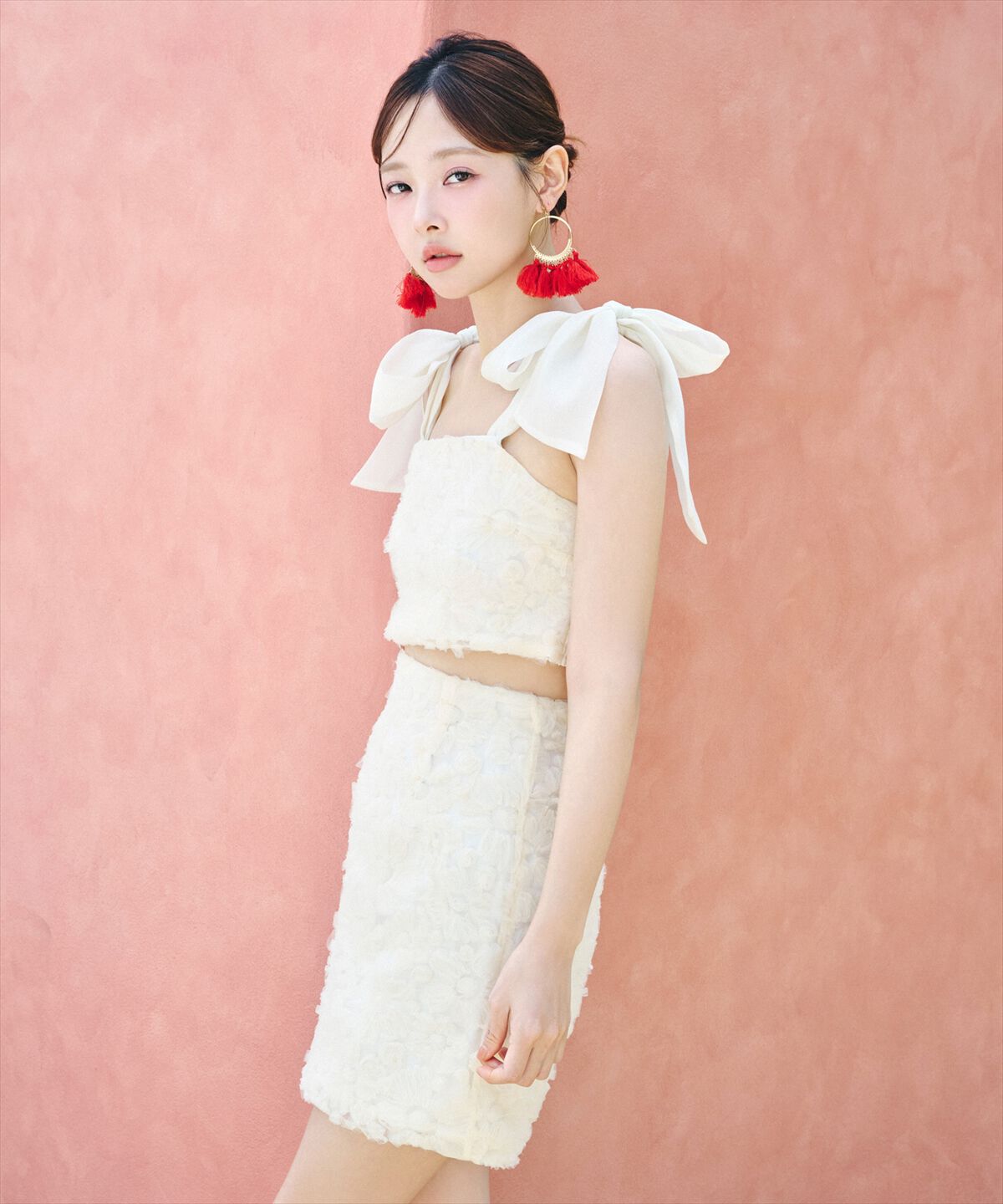 REDYAZEL「3Dフラワーレースミニスカート」|台形|