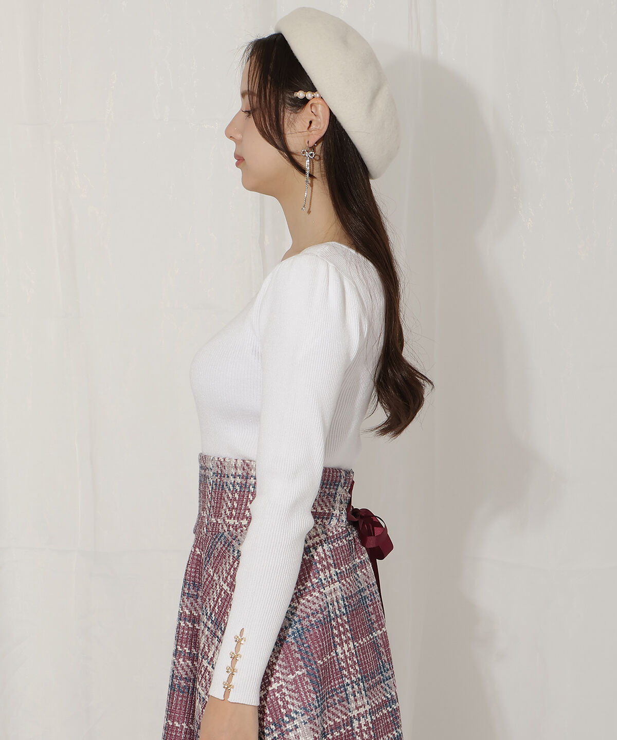 WILLSELECTION「リボンスリーブ2WAYラメニット」|ニット・セーター|