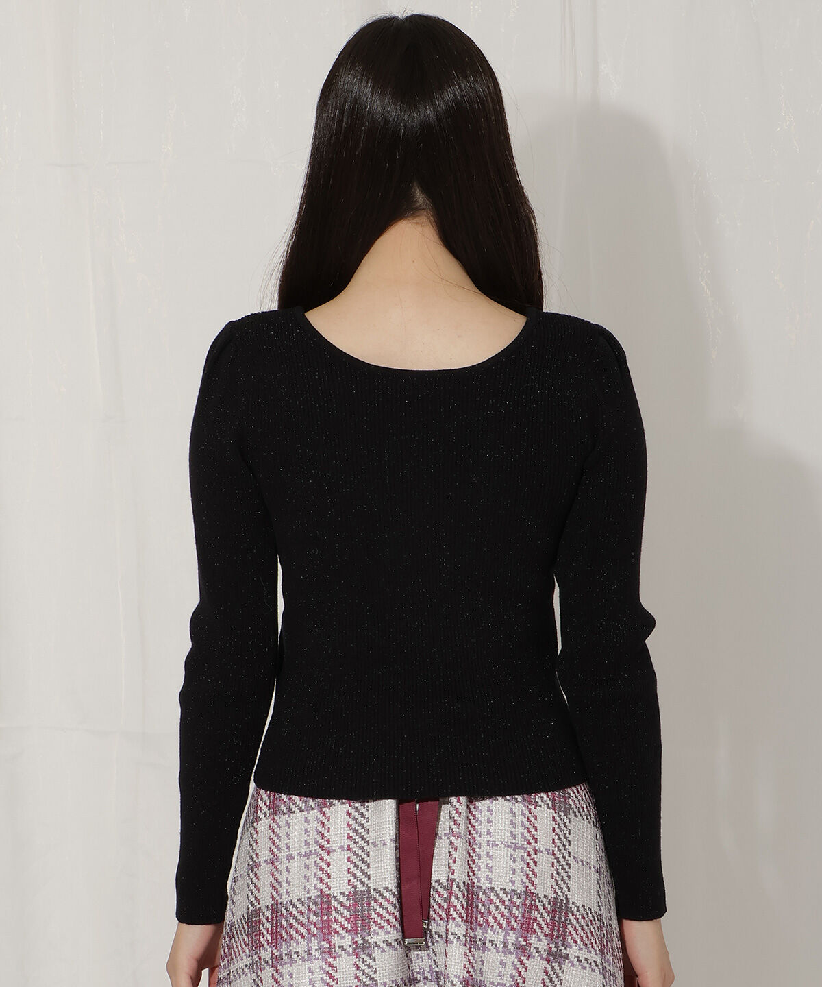 WILLSELECTION「リボンスリーブ2WAYラメニット」|ニット・セーター|