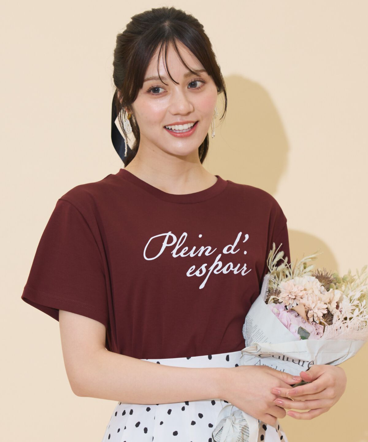 WILLSELECTION「ドロップショルダーロゴTシャツ」|Tシャツ・カットソー|ボルドー