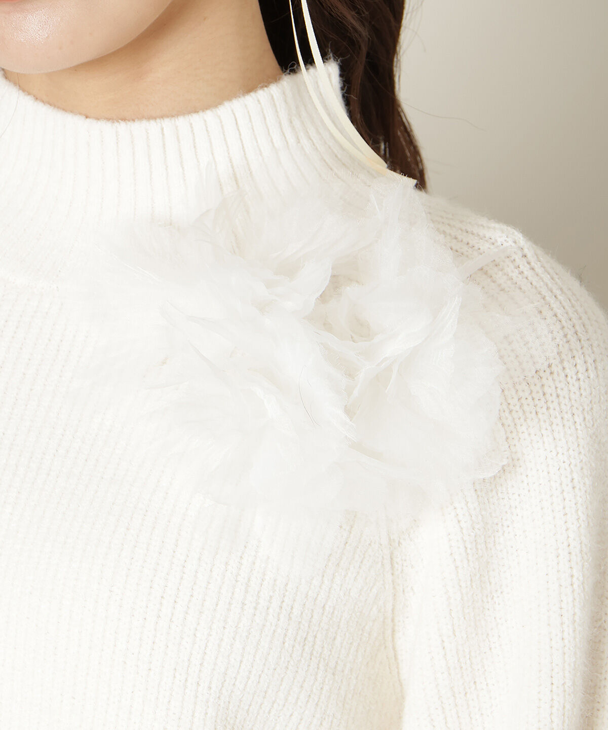 WILLSELECTION「フラワーモチーフボトルネックニット」|ニット・セーター|