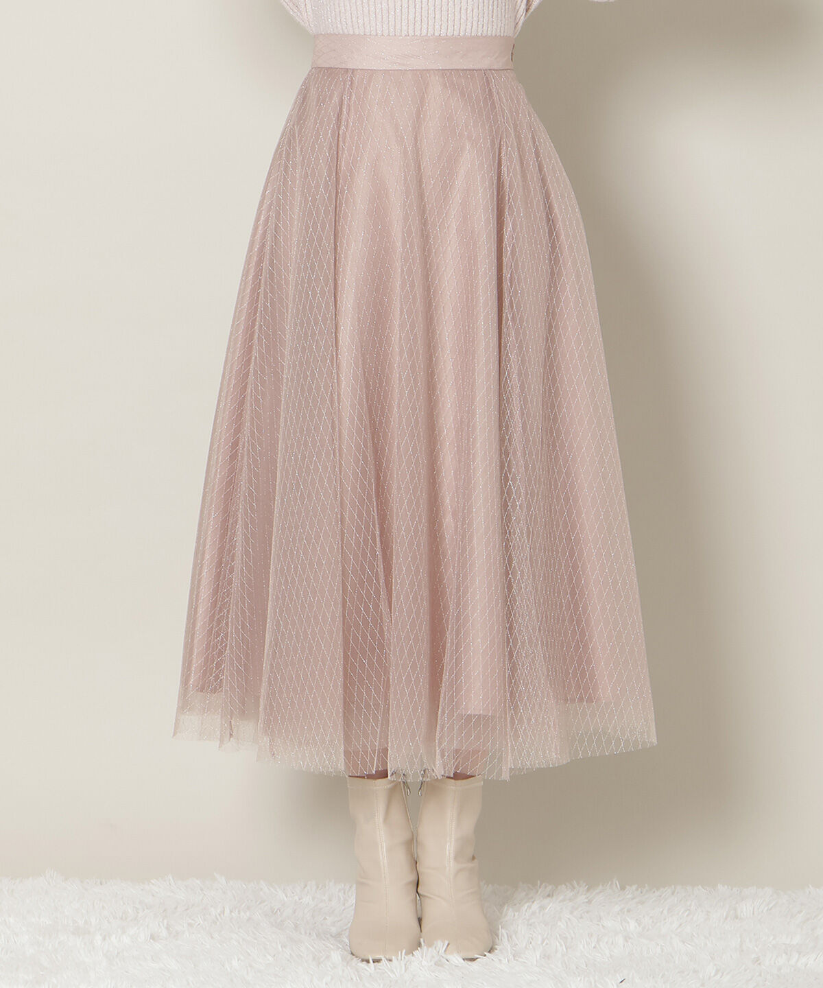 WILLSELECTION「ラメチュールボリュームスカート」|フレア|