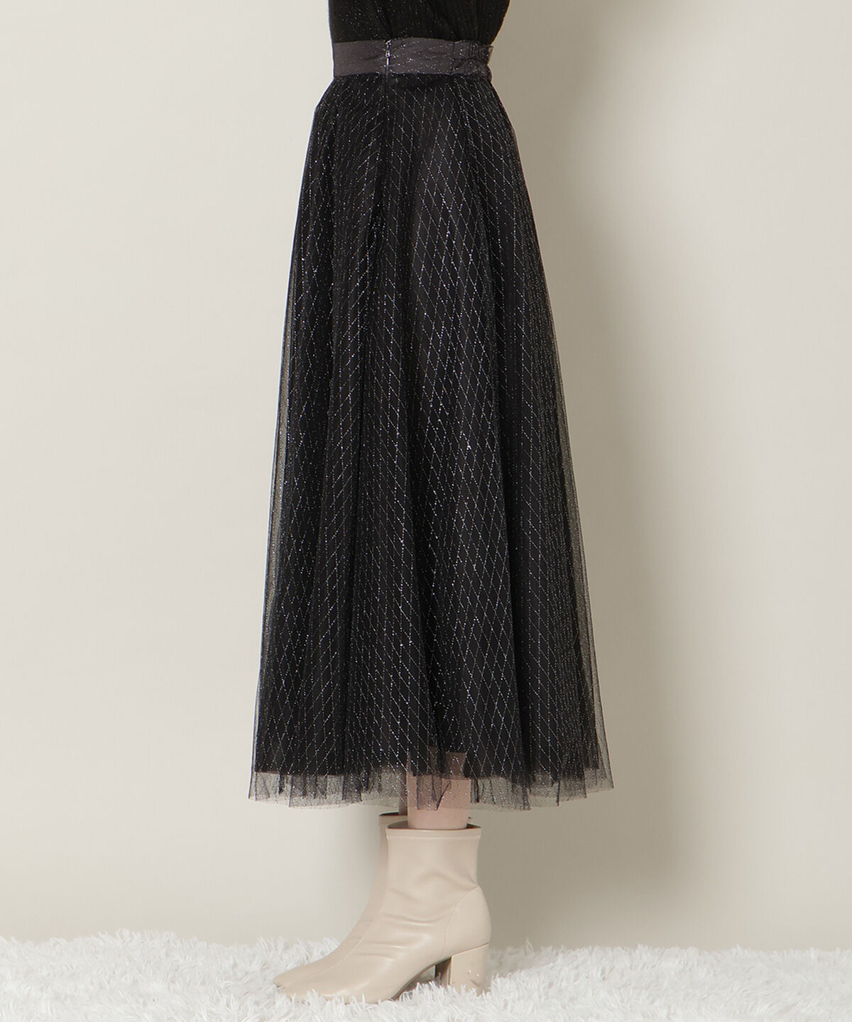 WILLSELECTION「ラメチュールボリュームスカート」|フレア|