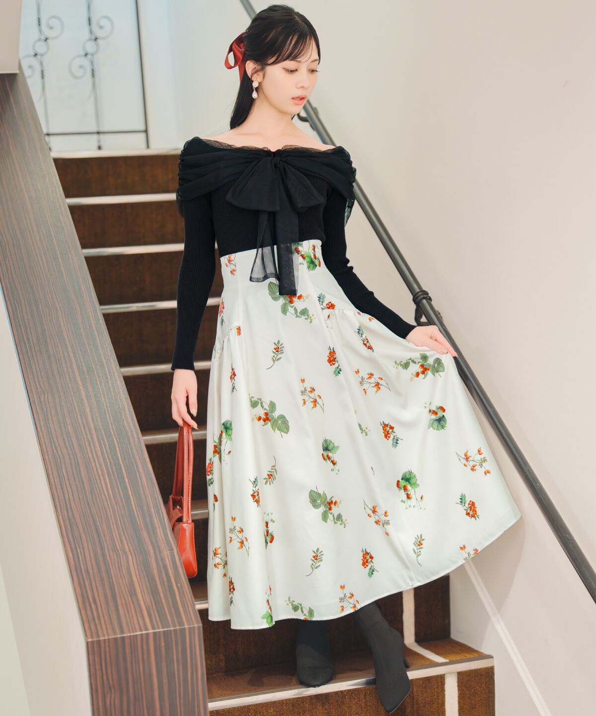 WILLSELECTION「ウィンターボタニカルスカート」|フレア|