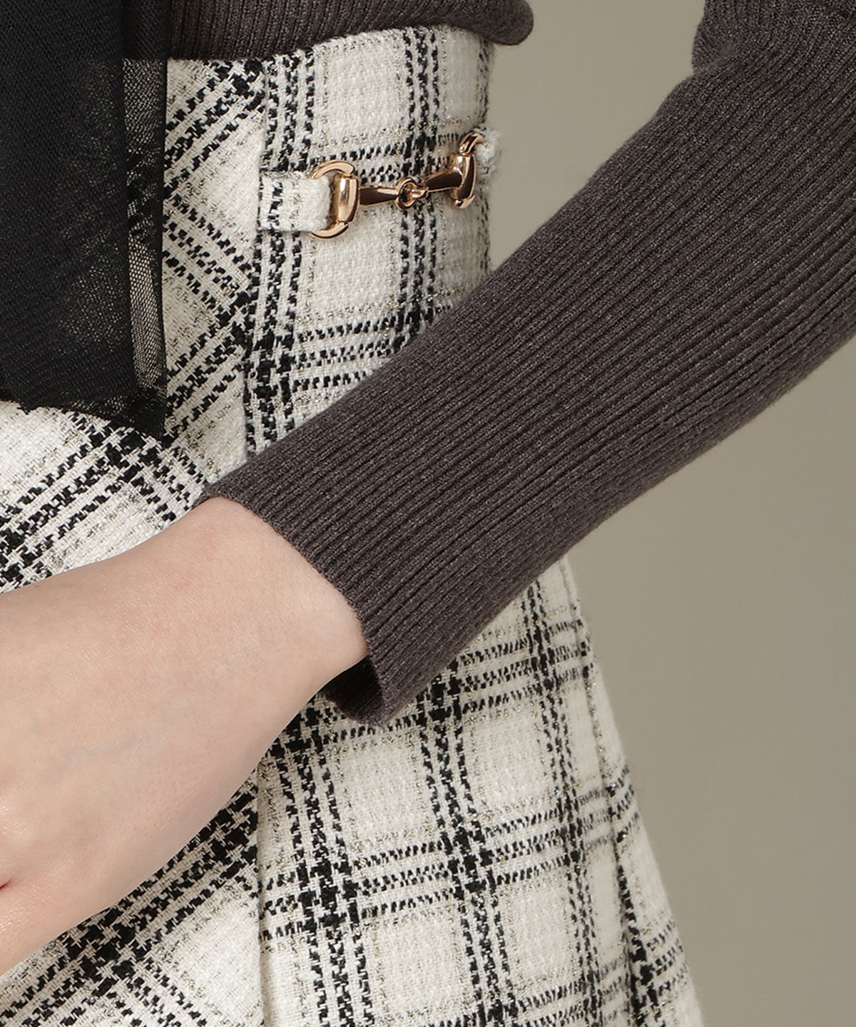 WILLSELECTION「リボンチュールレイヤードリブニット」|ニット・セーター|