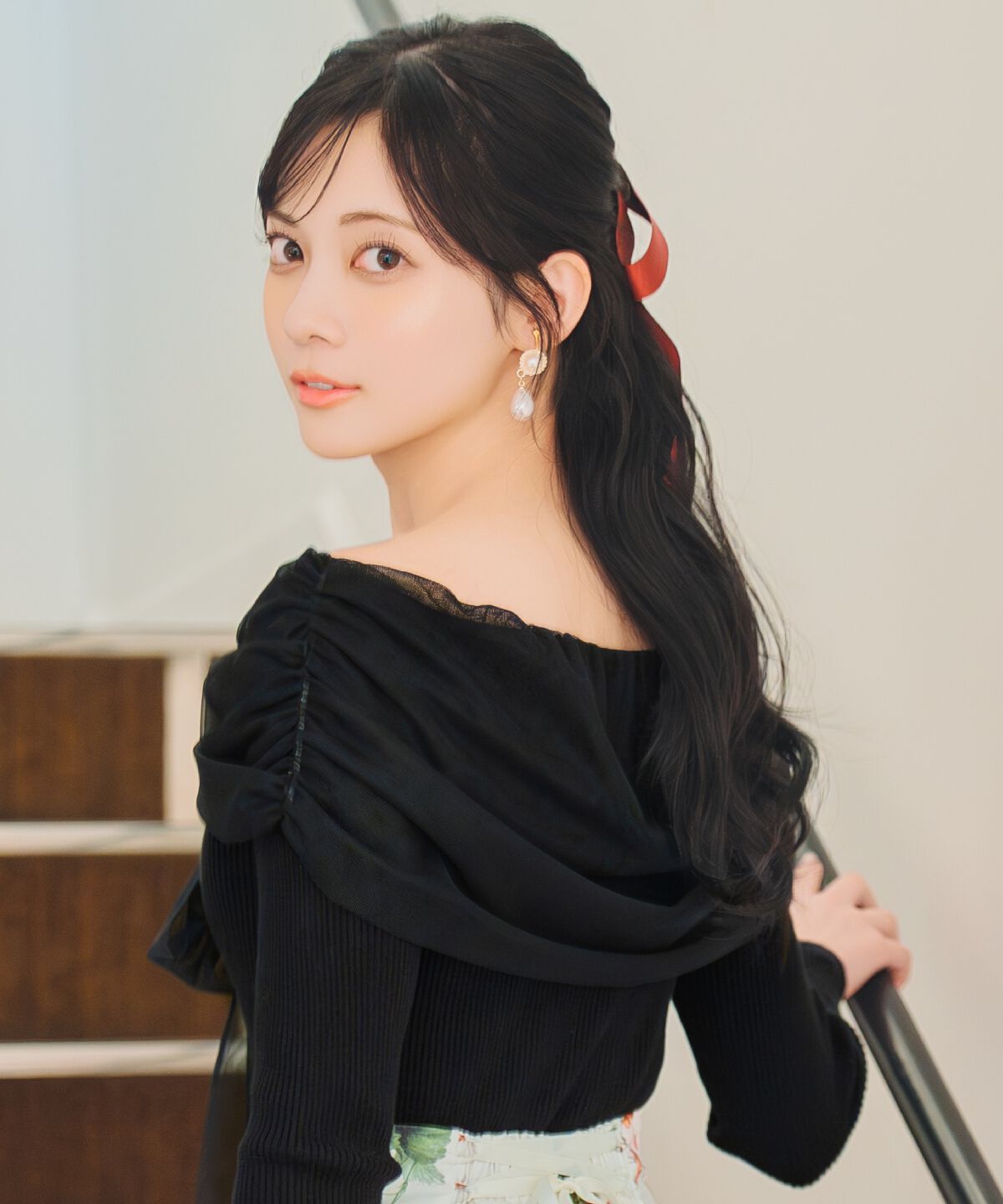 WILLSELECTION「リボンチュールレイヤードリブニット」|ニット・セーター|