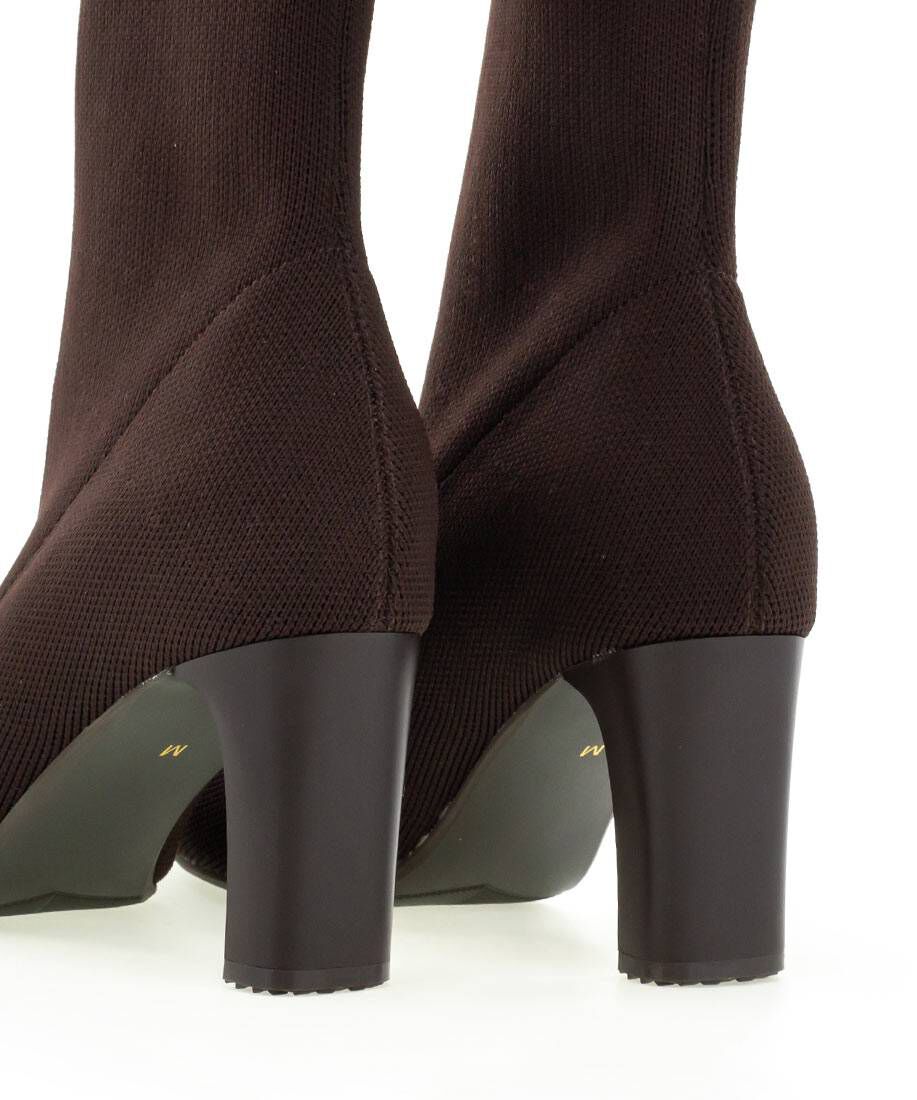  「ストレッチ プレートヒールソックスブーツ」|ショートブーツ|