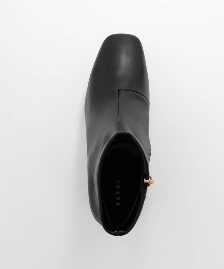  「ストレッチ チャンキーヒールショートブーツ」|ショートブーツ|