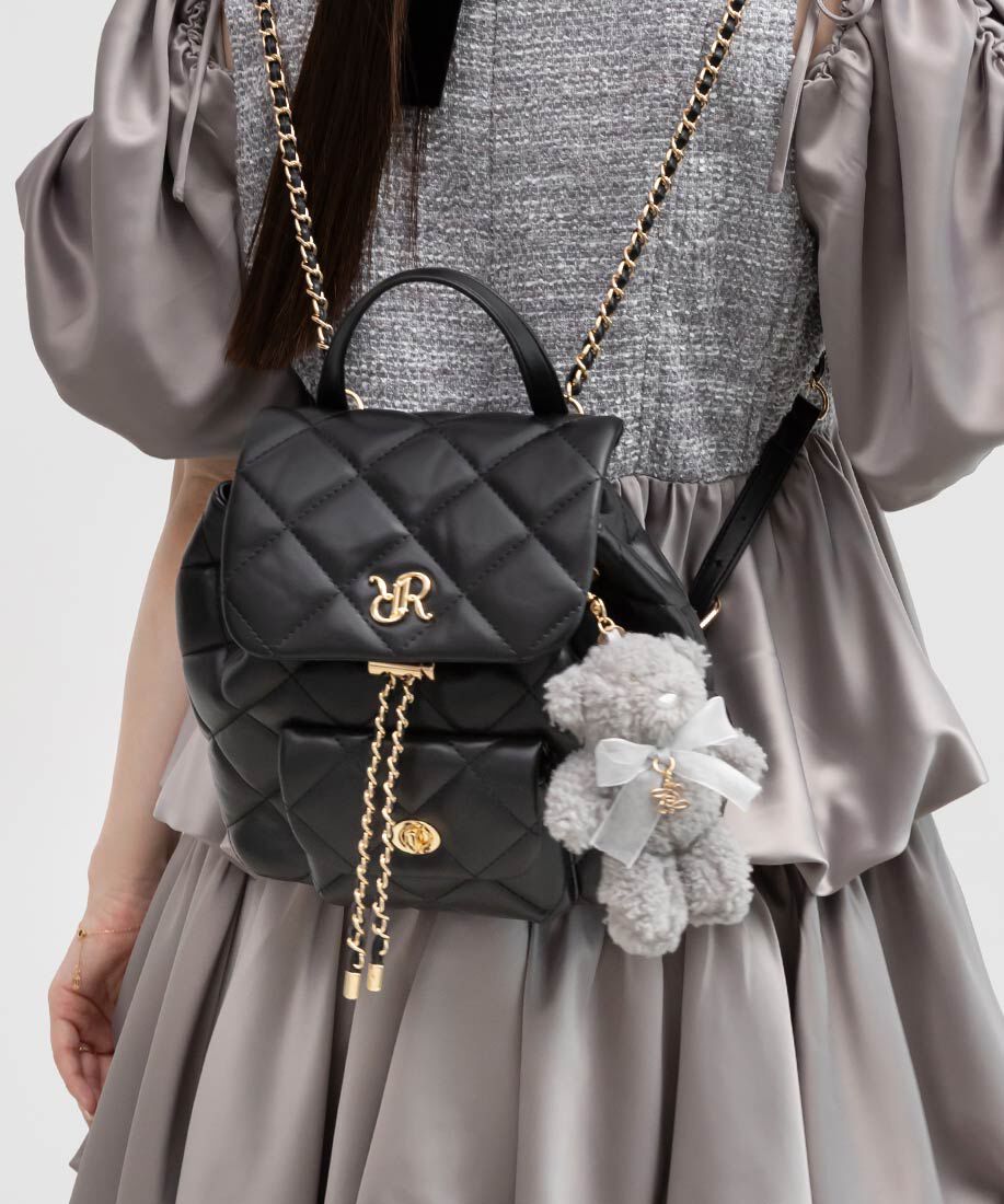  「キルティングデザインリュックバッグ」|ショルダー・メッセンジャー|ブラック