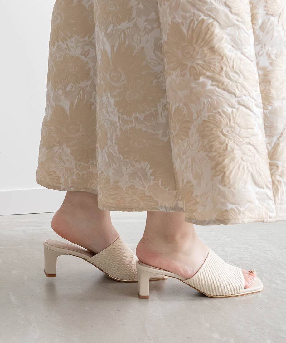  「【SUSTAINABLE】ニットミュールサンダル」|パンプス|